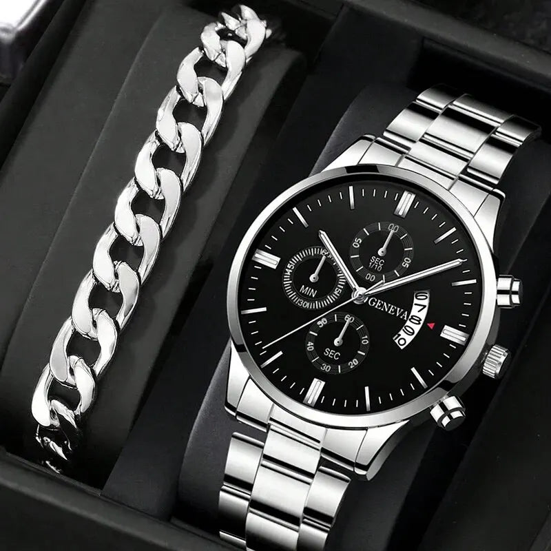 Montre homme tendance, montre-bracelet à quartz de luxe avec calendrier, montres d'affaires, montre pour homme, bracelet pour homme