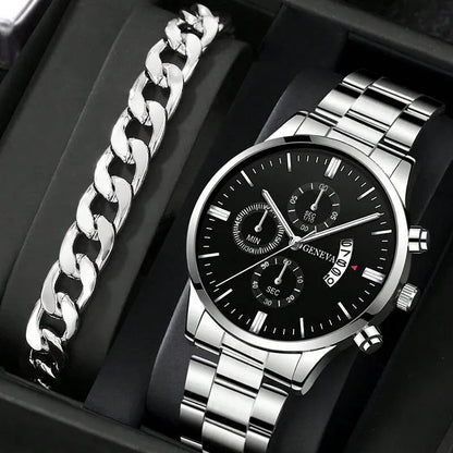 Montre homme tendance, montre-bracelet à quartz de luxe avec calendrier, montres d'affaires, montre pour homme, bracelet pour homme
