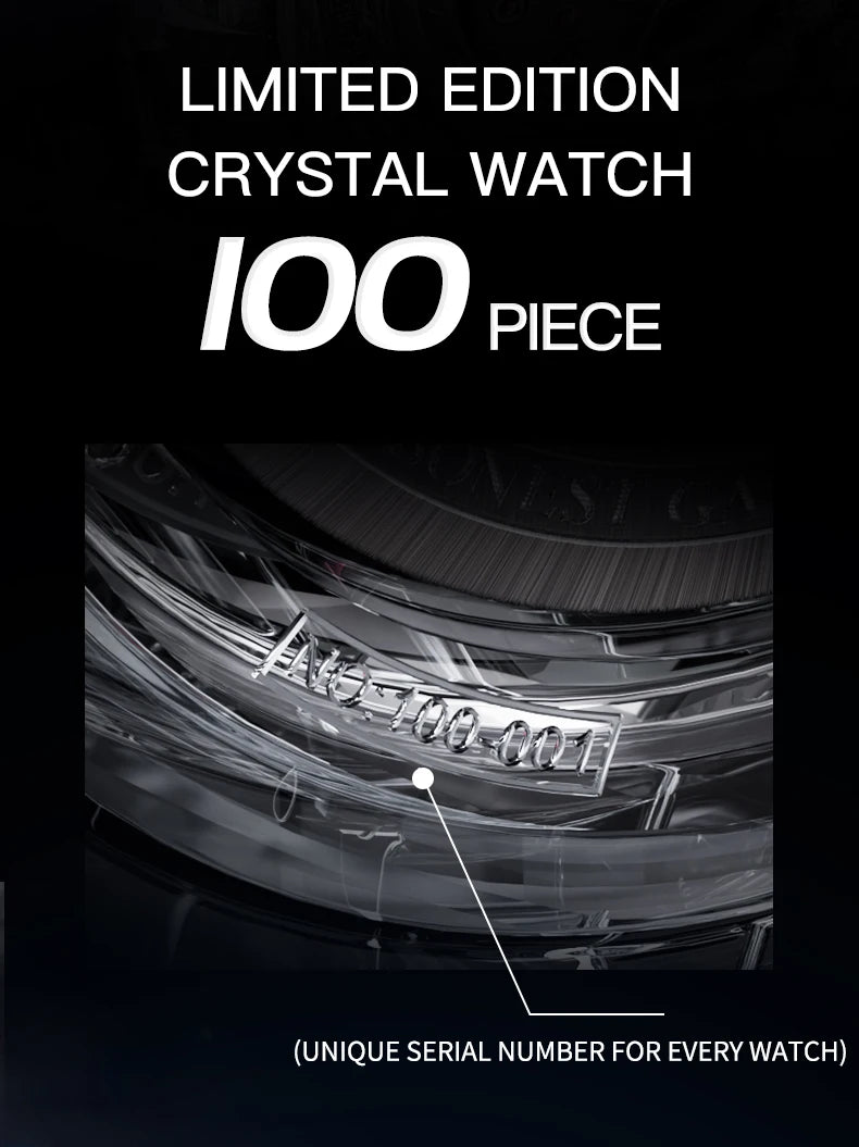BONEST GATTI luxury Full Skeleton Automatic Mechanical Watch Sapphire Back 48 Rainbow Diamonds Luminous Luxury Wristwatch Men