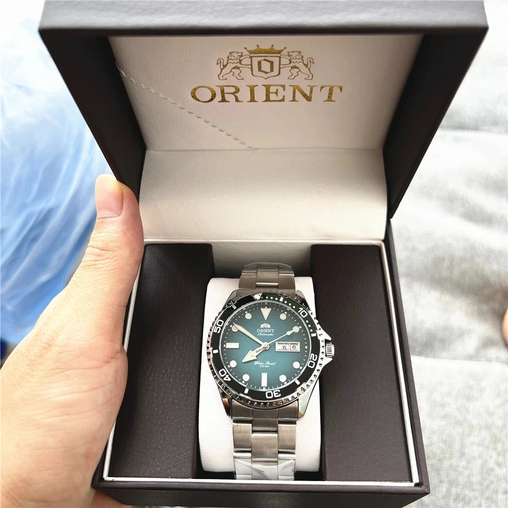 Orient Automatic Diver Watch Men 200M Waterproof Multi-Color Dial Stainless Steel Wristwatch