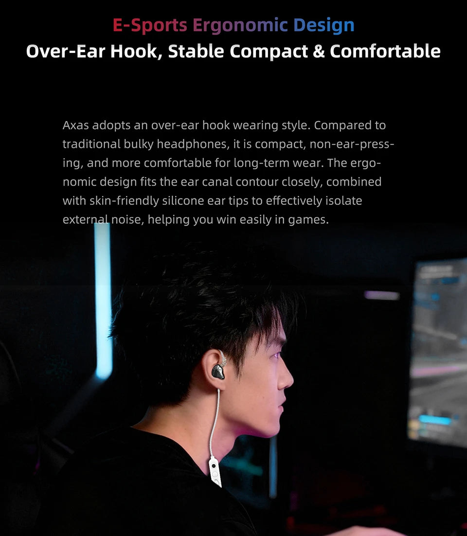 KZ Axas Earphones FPS Dedicated Gaming Earbuds In Ear Monitor IEM HiFi Bass Wired Headphones PK Castor ZSN PRO 2 ZS10 PRO X