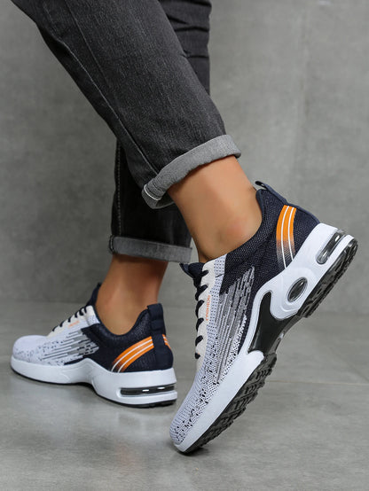 Zapatos para hombre, calzado casual para hombre, malla transpirable, amortiguación de aire, suela suave, zapatillas deportivas modernas con bloques de color