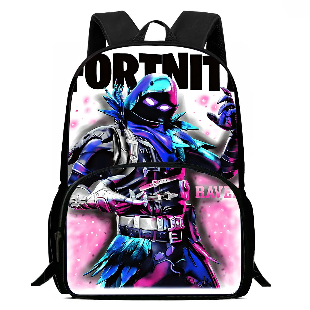 Kinder-Rucksack-Set im angesagten Gaming-Design mit Lunchbag und Federmäppchen, große Kapazität, Schultaschen für Jungen und Mädchen, ideales Geschenk F-FortniteS