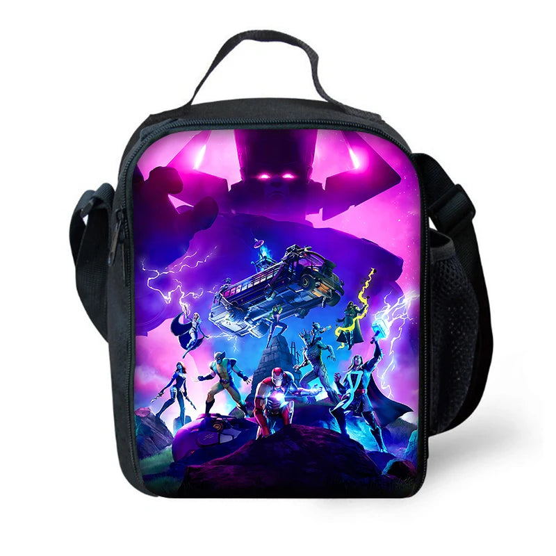 Hot Game Child Insulated Large F-FortniteS Capacity Bag for Boy Girl Student Outdoor Picnic Resuable Thermal Cooler Lunch Box