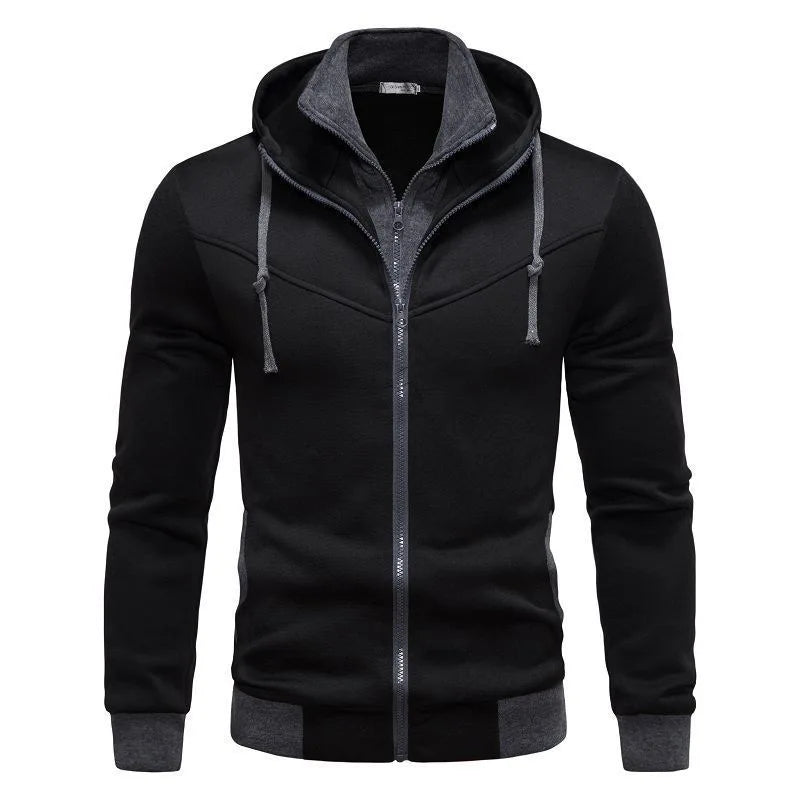 Autumn men's sportswear long sleeved jacket hooded sweatshirt zipper opening jacket men's hooded sweatshirt slim fit men's cloth
