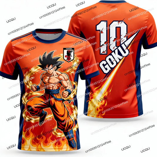 FamilyMatching 2026 New Dragon Ball Z Special Edition Men's Soccer Jersey T-Shirt, Kids Goku T-Shirt, Outdoor Casual Sportswear