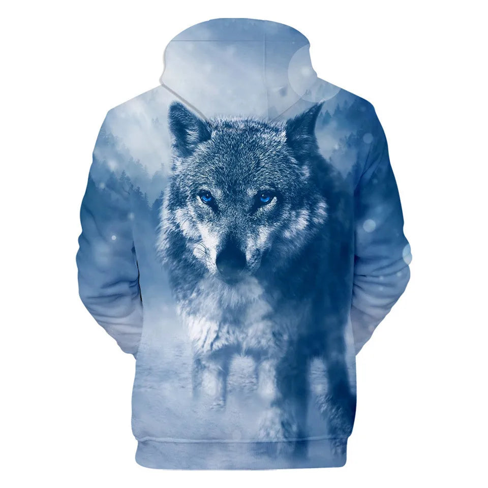 Cool Space Galaxy Wolf Hoodie Hoodies Men Bright Wolf Fashion Handsome Wolf Hoodies Spring Autumn Pullovers Sweatshirts Sweat