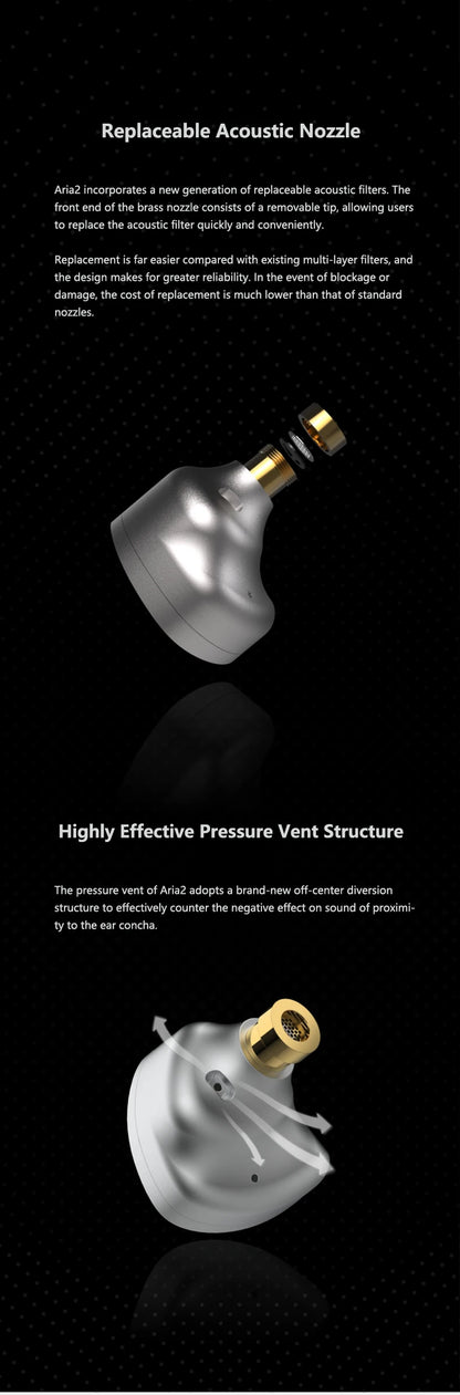 MOONDROP ARIA 2 Earphones High Performance IEMs Earbuds with Detachable Cable 0.78mm 2pin 3.5/4.4mm plug ARIA2 Earphone