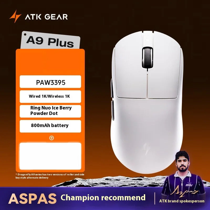 ATK  A9 Plus Gaming Mouse Wireless A9/A9 SE/A9 Pro Tri Mode 8K Gaming Mouse Lightweight A9 Ultimate E-sports PC Gift Customized