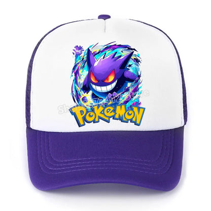 Pokémonová baseballová čepice Pikachu Charizard Gengar kreslená postavička čepice s kšiltem pro děti i dospělé letní outdoorová sportovní čepice pro chlapce ležérní módní čepice dárek