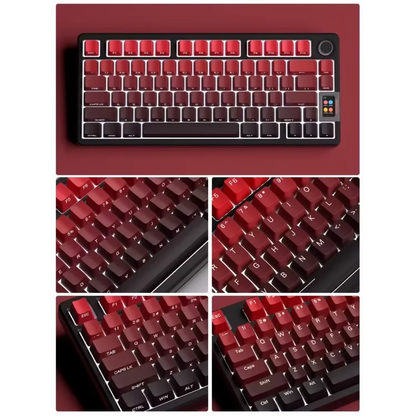 New Keycaps for 60/64/84/98/108 Gaming Mechanical Keyboard MX Switch 135 Keys OEM PBT Side Engraved Red and Black Gradient Color