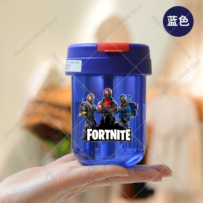Game Fortnites Mini Straw Cups School Student Plastic Water Bottle Children Leak-proof Coffee Milk Cups Travel Outdoor Office