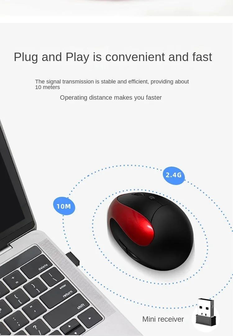 BTS-908 Hot Selling Rechargeable Vertical Mice Ergonomic Wireless Mouse 2.4G USB Receiver 1600 Adjustable DPI 6 Buttons Mouse