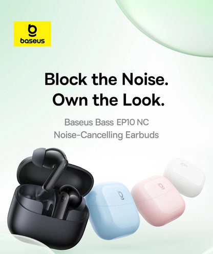 Baseus Bass EP10/BP1 NC -43dB Noise Cancelling ANC True Wireless Earbuds Bluetooth 6.0 In-Ear Wireless Earphones 4-Mics Ear buds