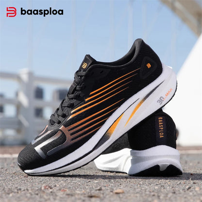 Baasploa Scarpe da running professionali da uomo, leggere e traspiranti, scarpe sportive da jogging da donna con piastra in carbonio, sneakers antiscivolo