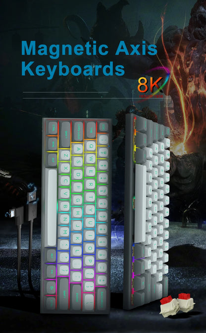 E-YOOSO Hz-61 RGB USB Mini 8K RT Mechanical Gaming Keyboard Magnetic Switch 61 Key Wired for Computer PC Laptop detachable cable