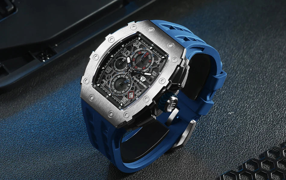 Orologio da uomo TSAR BOMBA New TB8204, cronografo al quarzo giapponese, impermeabile 50M, stile sportivo fashion, orologio da polso di lusso, regalo da uomo