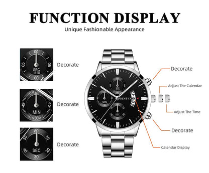 Montre homme tendance, montre-bracelet à quartz de luxe avec calendrier, montres d'affaires, montre pour homme, bracelet pour homme