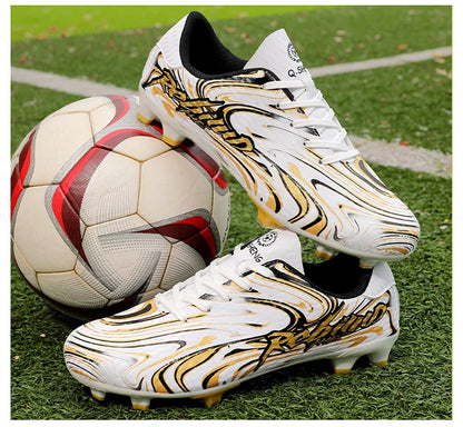 Chaussures de football pour hommes de haute qualité, sans lacets, couleur rose, modèle à enfiler, crampons antidérapants, chaussures de football pour garçons, modèles TF/FG pour l'entraînement, chaussures de football p