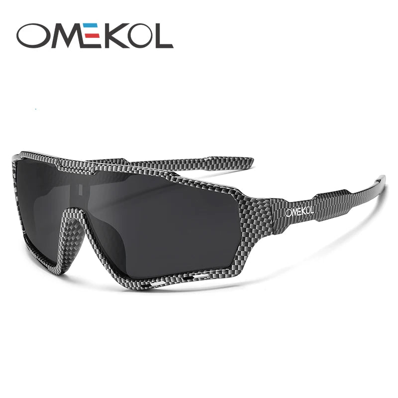 OMEKOL Nya UV400-cykelsolglasögon för män och kvinnor – softball, fiske, vandring, löpning, utomhusglasögon, baseboll, sport- och solglasögon