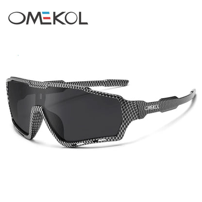 OMEKOL Nya UV400-cykelsolglasögon för män och kvinnor – softball, fiske, vandring, löpning, utomhusglasögon, baseboll, sport- och solglasögon