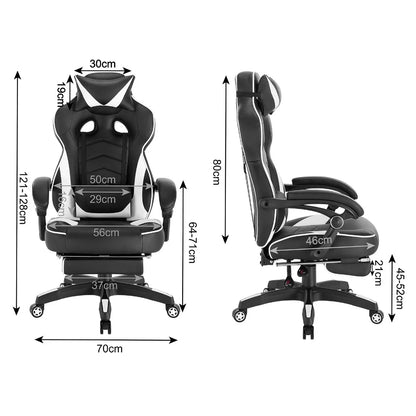 WOLTU Gaming Chair Ergonomic Racing Chair with Footrest, Lumbar Support, Headrest, Adjustable Office Computer Desk Chair
