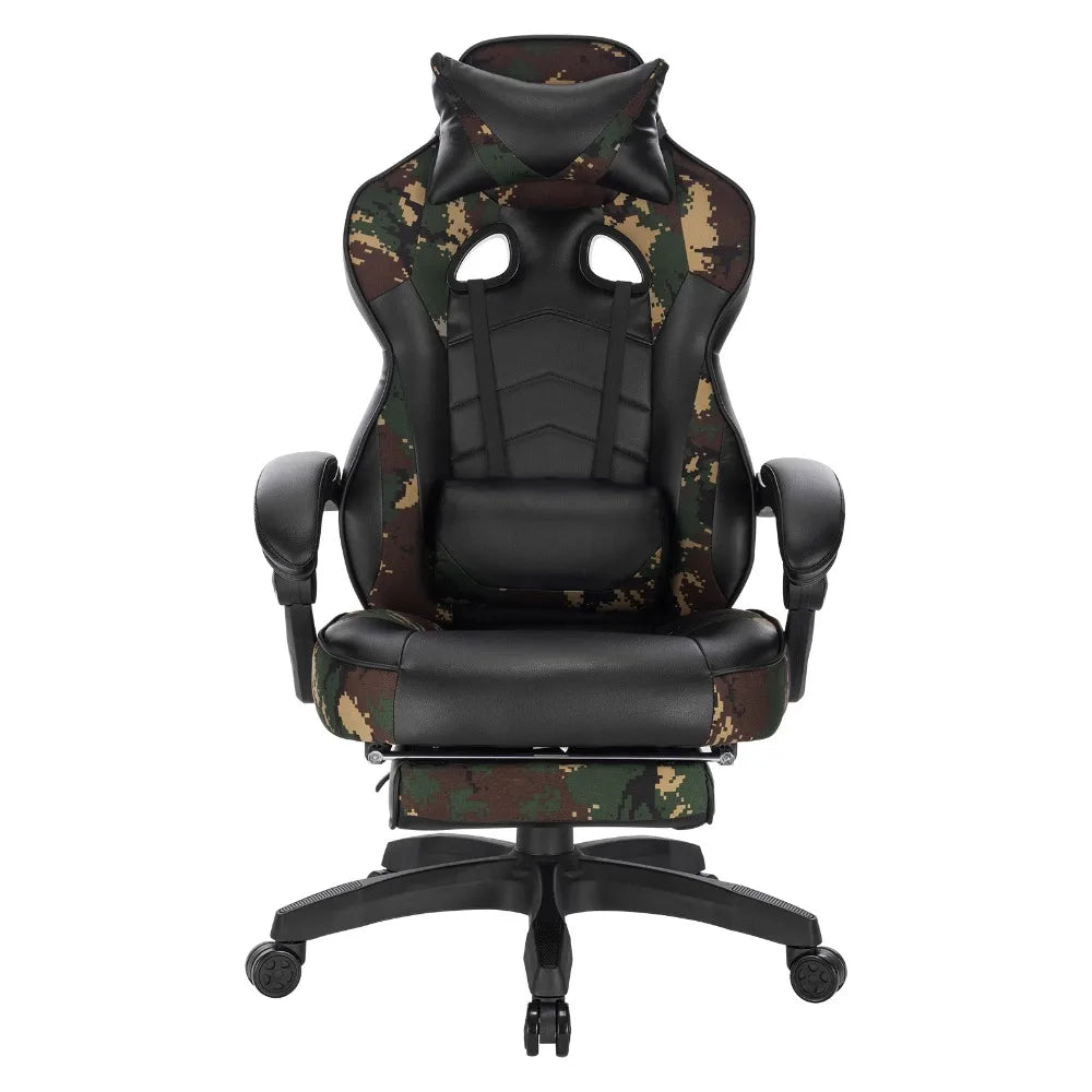 WOLTU Gaming Chair Ergonomic Racing Chair with Footrest, Lumbar Support, Headrest, Adjustable Office Computer Desk Chair