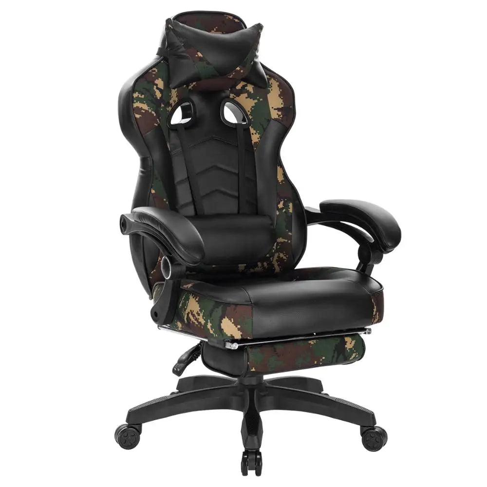 WOLTU Gaming Chair Ergonomic Racing Chair with Footrest, Lumbar Support, Headrest, Adjustable Office Computer Desk Chair