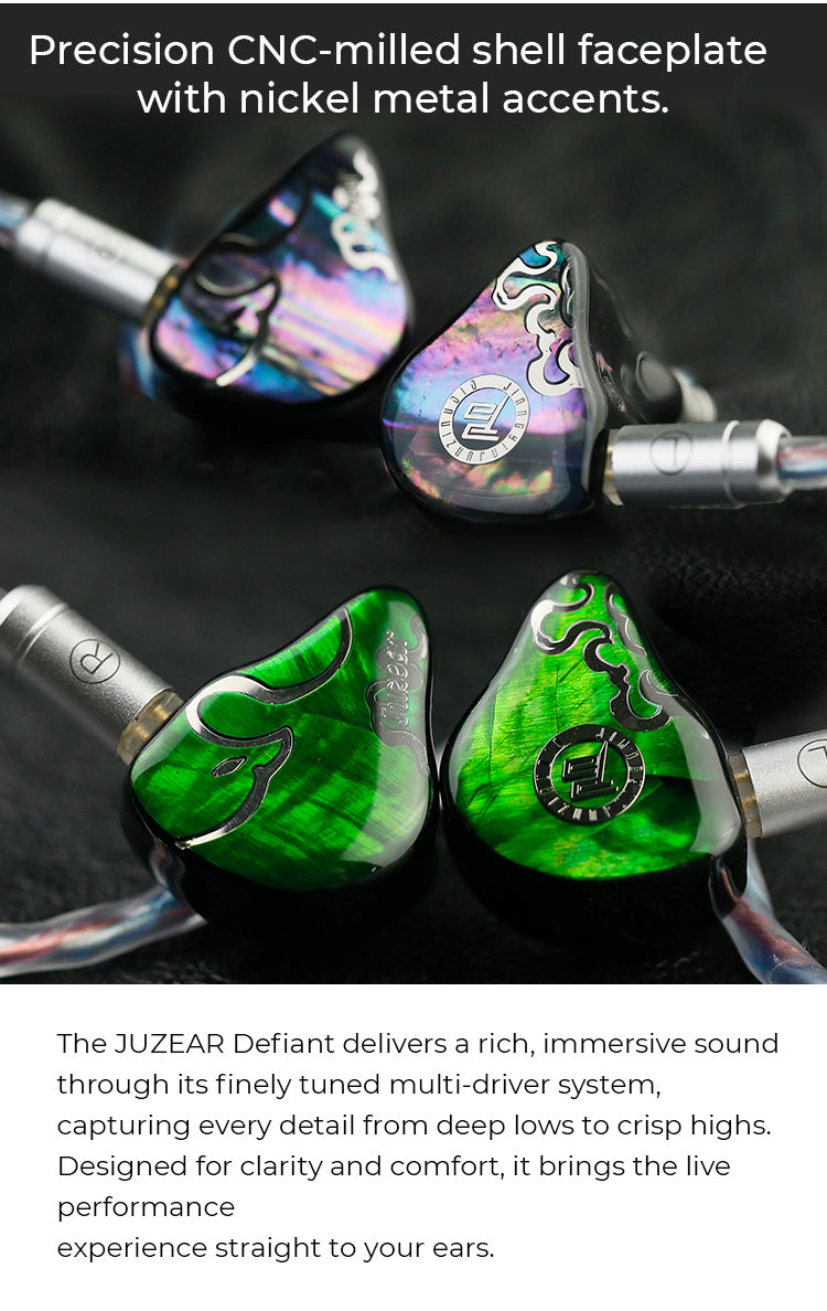 JUZEAR x Z Reviews Defiant 1DD+3BA Hybrid In-ear Earphones 3-Way Crossover HiFi Headset with 3.5+4.4mm Replaceable Plugs Cable