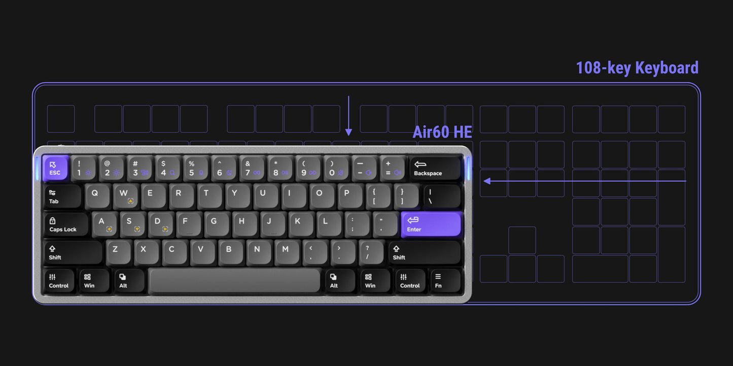 NuPhy Air60 HE Magnetic Switch Gaming Keyboard